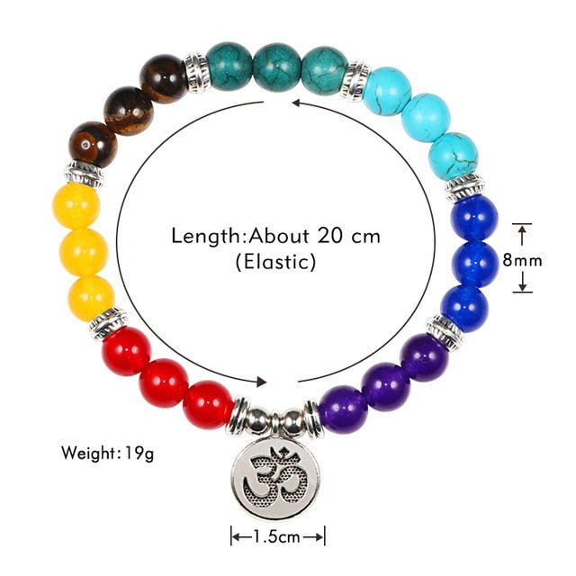 Reiki 7 Chakra Healing Bead Bracelet